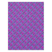 フローラのネオン模様の紫とターコイズの花 テーブルクロス (正面)