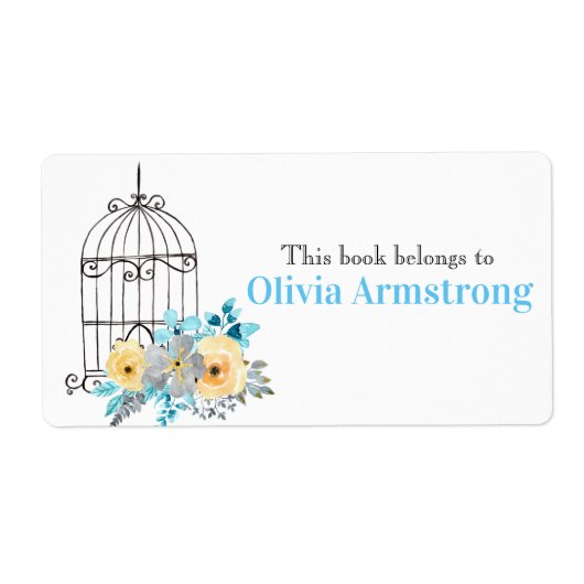 フローラのパーソナライズされた鳥の本は ラベル (正面)