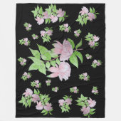フローラのピンクの花のかわいらし束の写真 フリースブランケット (正面)