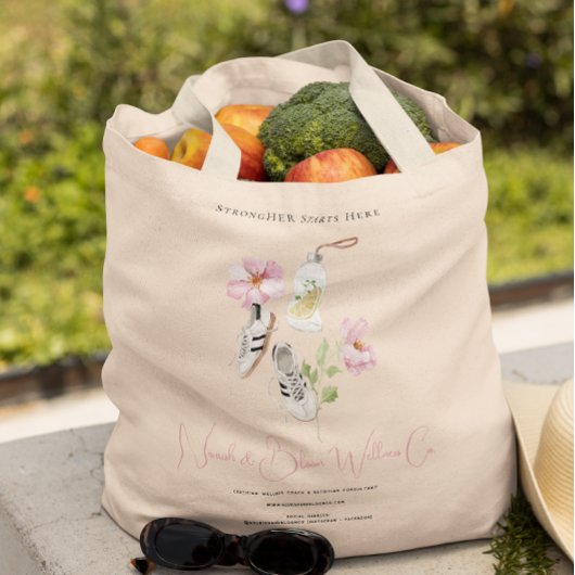 フローラのフェミニン健康とフィットネスのロゴ トートバッグ