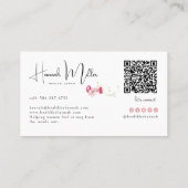 フローラのフェミニン健康とフィットネスのQRコード 名刺 (裏面)