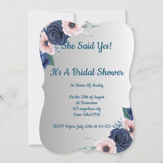 フローラのブライダルモダンシャワー招待状、boho。 招待状 (正面)