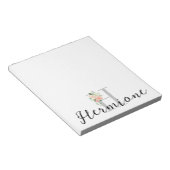 フローラのブーケパーソナライズされたのモノグラムと名前 ノートパッド (アングル)