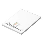 フローラのブーケパーソナライズされたのモノグラムと名前 ノートパッド (回転)