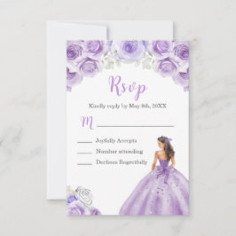 フローラのプリンセスは埃っぽい紫のドレス 出欠カード