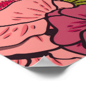 フローラのヘビ柄のジャングル、熱帯花 ポスター (角)