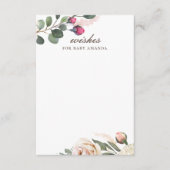 フローラのベビー願い。水彩バラアドバイス エンクロージャーカード (正面)