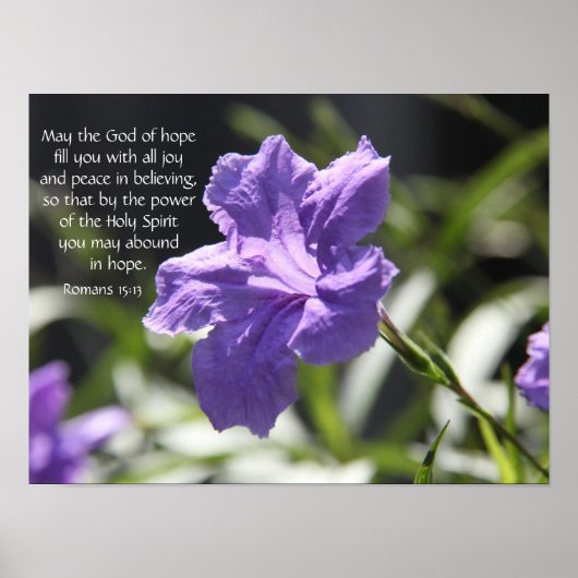 フローラのポスターと希望と信仰についての聖書の詩 ポスター (正面)