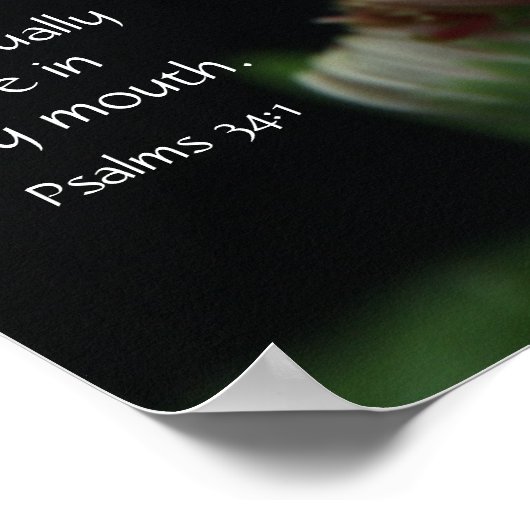 フローラのポスターと賛美信仰についての聖書の節 ポスター (角)