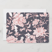 フローラのモチーフをピンクとグレー結婚2 招待状 (裏面)