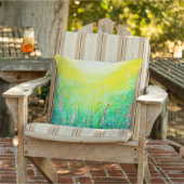 フローラのライトグリーンの野草のクッション アウトドアクッション (椅子)