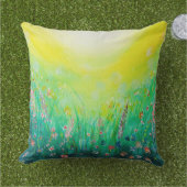 フローラのライトグリーンの野草のクッション アウトドアクッション (芝生)