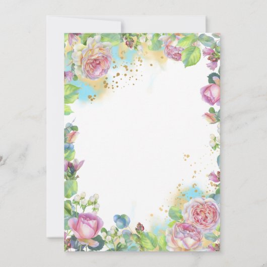 フローラのリハーサルの夕食の招待の前の夜 招待状 (裏面)