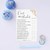 フローラの上または下のブライダルシャワーゲームカード チラシ (シングル)