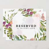 フローラの予約されたサインなど編集可能文字 招待状 (正面/裏面)