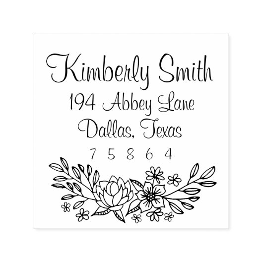 フローラの住所スタンプ セルフインキングスタンプ (デザイン)