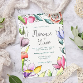 フローラの個人用設定結婚式招待状 招待状