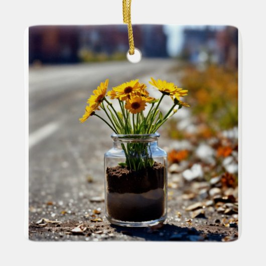 「フローラの優雅さ。 セラミックオーナメント (正面)