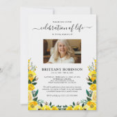 フローラの写真お祝いの生活葬儀の招待 招待状 (正面)