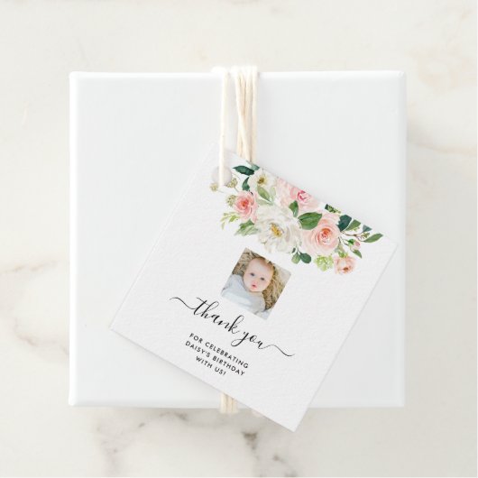 フローラの写真の誕生日パーティーありがとう フェイバータグ (インサイチュ)