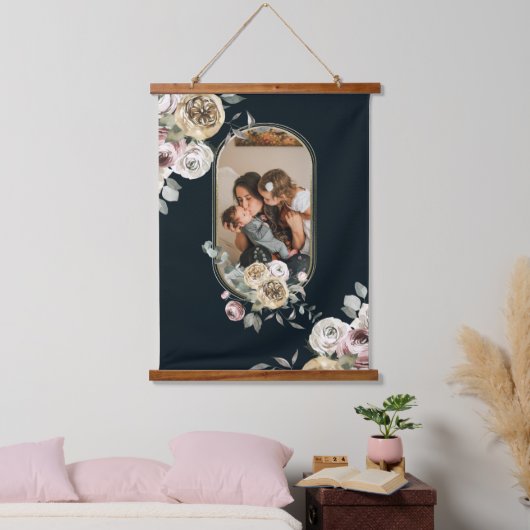 フローラの写真パーソナライズされた 吊り下げ型タペストリー (寝室)