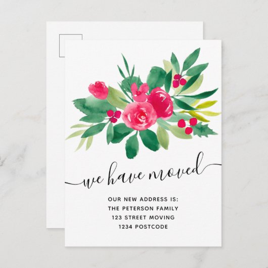 フローラの冬の動く発表 案内ポストカード (正面/裏面)