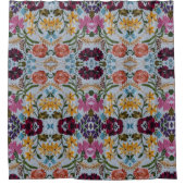 フローラの刺繍模様（美しい花） シャワーカーテン (正面)