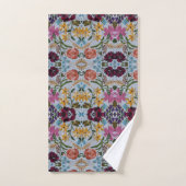 フローラの刺繍模様（美しい花） バスタオルセット (ハンドタオル)