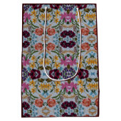 フローラの刺繍模様（美しい花） ミディアムペーパーバッグ (裏面)