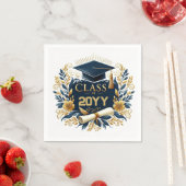 フローラの卒業式のキャップと卒業証書の種類 スタンダードカクテルナプキン (インサイチュ)