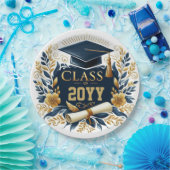 フローラの卒業式のキャップと卒業証書の種類 ペーパープレート (パーティー)