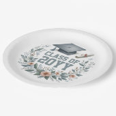 フローラの卒業式のキャップと卒業証書の種類 ペーパープレート (アングル)