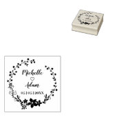 フローラの名前とロマン結婚ツの日付 ラバースタンプ (押印)