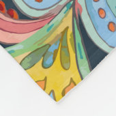 フローラの喜び:水彩フラワーテクスチャ フリースブランケット (角)