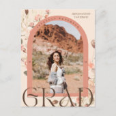 フローラの喜び:Bohoシックなアーチフレームの卒業 ポストカード (正面)