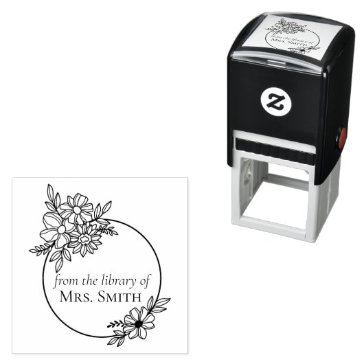 フローラの図書室からの枠 セルフインキングスタンプ (インサイチュ)