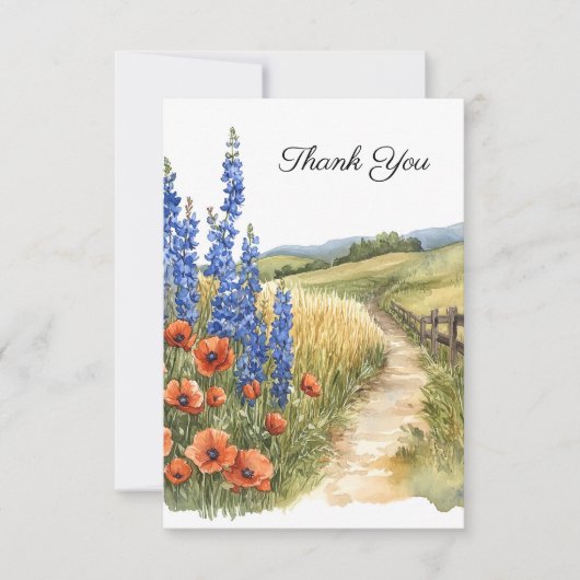 フローラの国の葬儀の写真ありがとう サンキューカード (正面)