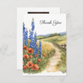 フローラの国の葬儀の写真ありがとう サンキューカード (正面/裏面)
