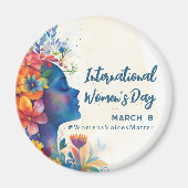 フローラの国際的水彩女性の日 マグネット (正面)