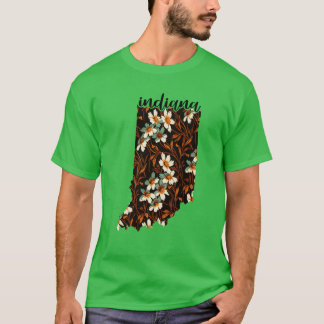フローラの地図インディアナ州の地図 Tシャツ