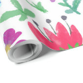 フローラの夏の背景カラフル花 ラッピングペーパー (ロールコーナー)