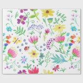 フローラの夏の背景カラフル花 ラッピングペーパー (フラット)