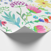 フローラの夏の背景カラフル花 ラッピングペーパー (角)