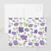 フローラの夏の薄紫水の背景 ポストカード (正面/裏面)