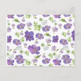 フローラの夏の薄紫水の背景 ポストカード