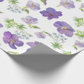 フローラの夏の薄紫水の背景 ラッピングペーパー (角)
