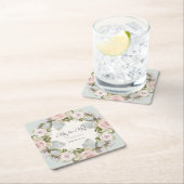 フローラの多肉質バラの葉ミセス結婚ズ スクエアペーパーコースター (インサイチュ)