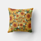 フローラの夢、モダン抽象芸術フラワーフラクタル名 クッション (裏面)