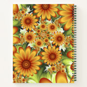 フローラの夢、モダン抽象芸術フラワーフラクタル名 ノートブック (裏面)