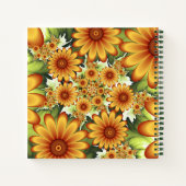 フローラの夢、モダン抽象芸術フラワーフラクタル名 ノートブック (裏面)